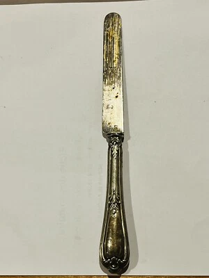 Couteau Lame Et Manche En Argent Massif  950/100 - Tête De Minerve  - Photo 1/3