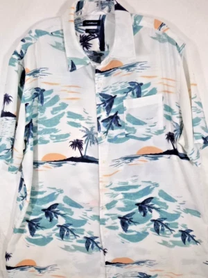 Croft & Barrow-Mens Hawaiian Shirt-XL Extra Large/2XL-Short Sleeve-Button Down - Image 1 of 4