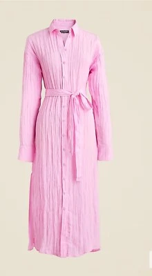 VESTIDO CAMISERO CON CINTURÓN J CREW EN NAILON LAVADO TALLA L NUEVO CON ETIQUETAS Foto 1 de 4
