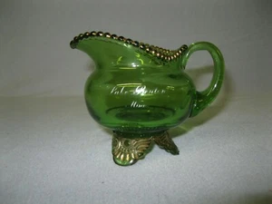 Lake Benton Minnesota Souvenir Glas Krug selten grün Glas - Bild 1 von 6