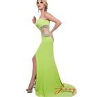 Nwt Jasz Prom Dress Strapless Open Side Rhinestones Bright Green 00 Retail $498