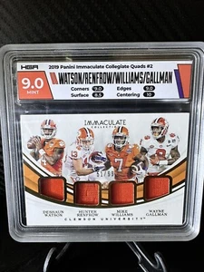 2019 Immaculate Collegiate Watson/Renfrow/Williams/ Quad Relic Clemson/99 HGA 9 - Picture 1 of 8