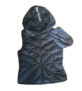 Chaleco acolchado Soulcycle con estampado de calavera empaquetable negro talla L NUEVO - Imagen 1 de 7