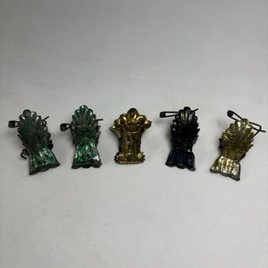 5 Antique Clip On Christmas Tree Candle Holders Victorian Art Nouveau 1890 Rare - Picture 1 of 14