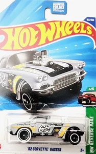HOT WHEELS 62 CORVETTE GASSER GRAY #4/5 REVERSE RAKE #182 FACTORY SEALED MATTEL - Picture 1 of 2