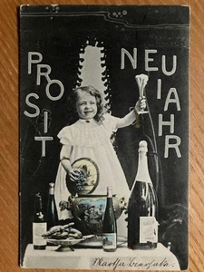 Alte Ansichtskarte 1904 Prosit Neujahr, Glückwunschkarte, Grußkarte - Bild 1 von 2