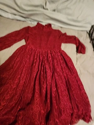 Niñas Boutique Rojo Suave Encaje Vacaciones Navidad Vestido 12 Trish Scully Poofy! Foto 1 de 4