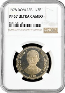 Dominican Republic 1/2 peso 1978, NGC PF67 UC, "Republic (1937 - 2022)" - Picture 1 of 2