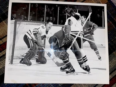1967 NHL HOCKEY TIPO 1 FOTO GLENN HALL PORTERO JOHN FERGUSON MONTREAL FORUM AHL Foto 1 de 4