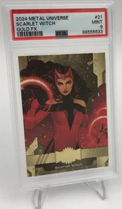 2024 METAL UNIVERSE Card SCARLET WITCH #21  GOLD FX  MARVEL MCU grade PSA MINT 9 - Picture 1 of 10