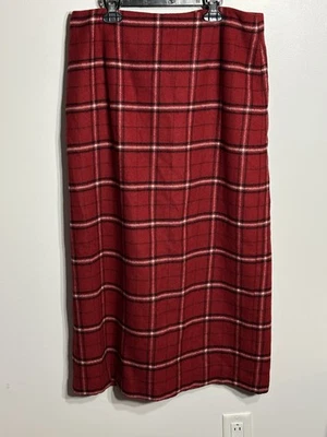 Юбка-карандаш Nine & Co. Midi шерстяная смесь красная клетчатая секретарь академия размер 12 б/у в отличном состоянии - Изображение 1 из 4