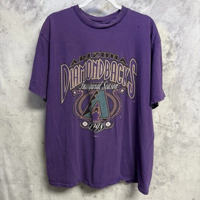 Vintage Arizona Diamondback T Shirt Mens XL Purple Logo 7 1998 90s - Image 1 of 4
