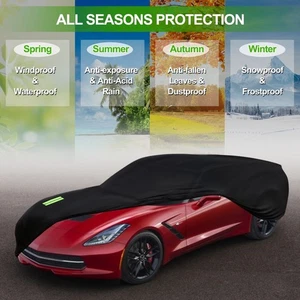 For Chevrolet Corvette Car Full Cover Waterproof Weather Outdoor Rain Sun 210T - Foto 1 di 13