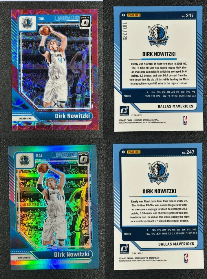 2024 Donruss Optic Legends Dirk Nowitzki Auqa/Red Chioce /255/Base *2#Z - image 1 of 1