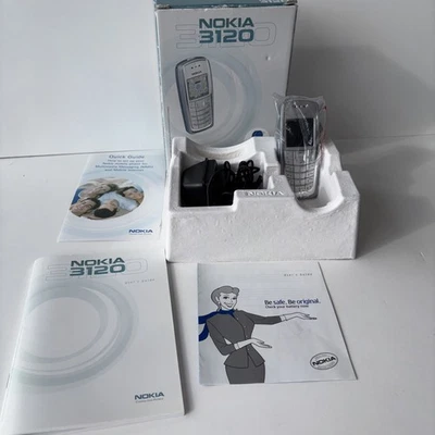 Nokia 3120 vintage raro azul plateado en caja. Teléfono celular sin batería Foto 1 de 4