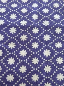 Cotton Fabric Waffle Weave Purple White Dot Floral 2+ Yds 85” X 35” - Picture 1 of 3