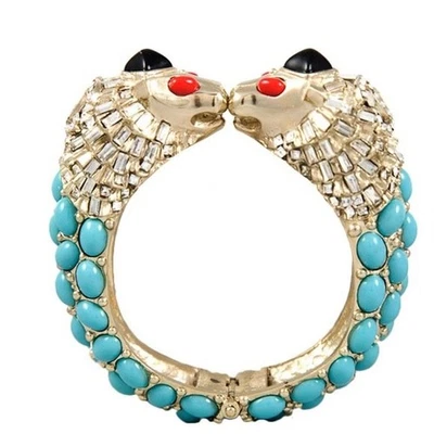 CHANEL Gripoix Griffon Lion Head CC Bangle Bracelet Cuff RARE Runway Cruise 2008 - Image 1 of 4