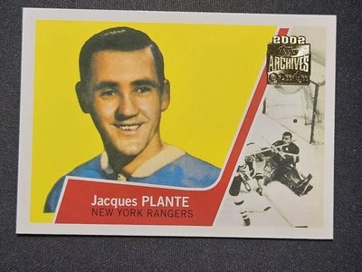 01-02 Topps Archives Jacques Plante Rookie Reprint 🚨🚨🚨 New York Rangers  - Image 1 of 2