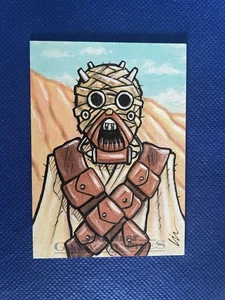 Tusken Raider Topps Sketch Lin Workman archivos galácticos - Imagen 1 de 2