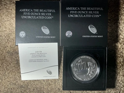 2019 ATB 5 Oz Silver Coin American Memorial Park Northern Mariana Islands - Image 1 of 4