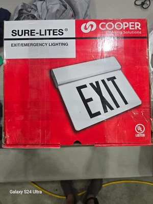 Cooper Lighting EUS71R SURE-LITES EU Series Exit Sign, Red LED  - Image 1 of 2