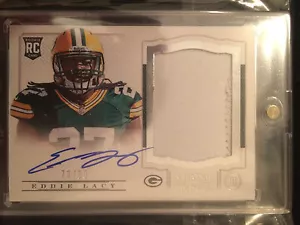 Parche en tarjeta Eddie Lacy 2013 National Treasures True Rookie Rookie automático #72/99 - Imagen 1 de 3