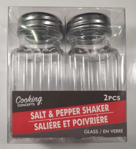 Cooking Concepts 2x Glass Bottle Salt and Pepper Shakers -Dining Room Restaurant - Picture 1 of 4