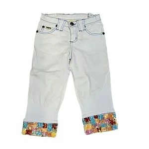 The English Roses White Capri Pants Embellished Ankles 5T - Picture 1 of 7