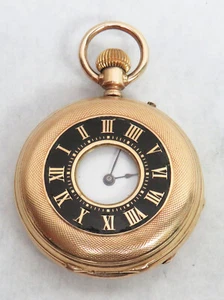 RELOJ BOLSILLO VINTAGE ORO 14K MEDIO CAZADOR 36mm - Imagen 1 de 9