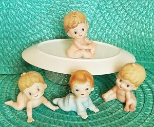 Vtg Cute Bisque Porcelain Posed Kewpie Dolls from Japan 3"x2"---L👀K!! - Picture 1 of 7