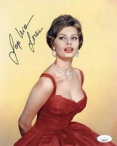 Sophia Loren signed autographed sexy red lipstick 8x10 photo JSA COA - Picture 1 of 2