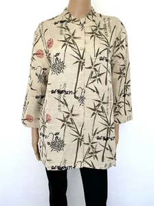 ROPA FRANCESA Talla XL Mezcla de Seda Beige Verde Rojo Blusa Camisa Túnica Prenda para el torso - Imagen 1 de 10