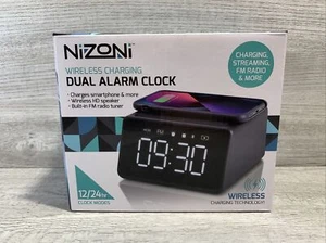 NIZONI WIRELESS CHARGING DUAL WECKER - LÄDT SMARTPHONE & MEHR NEU - Bild 1 von 5