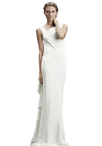 White Asymmetric Design Sexy Party Maxi Wedding Dress - Picture 1 of 2