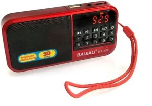 Mini radio portatile radiolina FM lettore mp3 USB microSD BJL-626 + Batteria