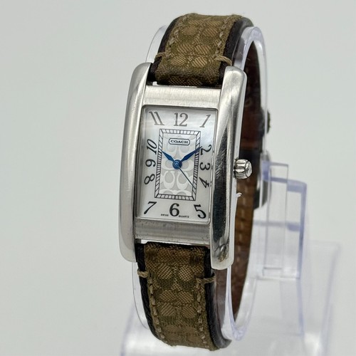 Orologio da donna Coach Lexington tutto acciaio firmato cinturino in pelle stile tank 22 5 mm