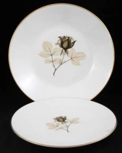 Rosenthal Shadow Rose Group of Large Coupe Soup Bowl and Salad Plate - Picture 1 of 7
