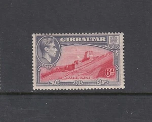 GIBRALTAR: 1938-51 KGVI, 6d Carmine & Grey-violet Perf 13½ SG 12 £48, MLH. - Picture 1 of 2