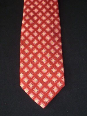 NUEVO/NUEVO CON ETIQUETAS Corbata de Seda Gruesa Floral Diamante Rojo Peter Millar, MI Italia Foto 1 de 4