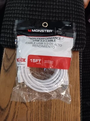 Monster High Performance 15ft White USB 3.0 Cable - Image 1 of 2