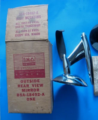 Espejo retrovisor exterior Ford NOS 2 orificios con guión 1952-58 coches B5A-18402-A TBIRD Foto 1 de 4