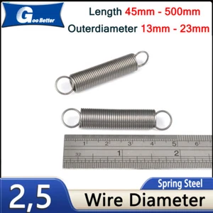 Tension Spring 2.5mm Wire Dia Springsteel Expansion Extension Extending Springs - Picture 1 of 23