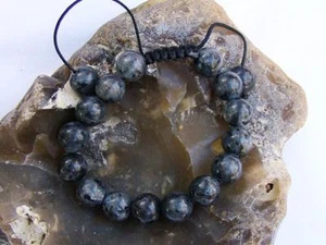 Pulsera Hombre Todas 12mm Piedras Preciosas Naturales Labradorita Cuentas - Imagen 1 de 4