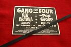 GANG OF FOUR POP GROUP 1979 VINTAGE GIG CONCERT ADVERT ELECTRIC BALLROOM LONDON 