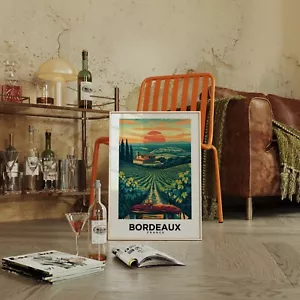 Bordeaux France Vintage Style Travel Poster - Home Decor, Wall Art - Picture 1 of 15