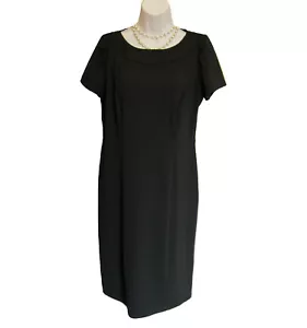 Vestido Clásico Negro Talla 10 Tejido AB Studio Sólido LBD Carrera Trabajo Básico Negocios - Imagen 1 de 7