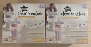 2X Tommee Tippee Closer To Nature Baby Bottles 9oz 2 Count Breast-Like Nipples - Picture 1 of 1