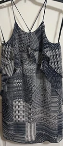 NWT BCBG Maxazria Blue Woman's Spaghetti Strap Lined Ruffled Dress Size S - Picture 1 of 10