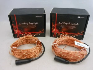 2 Pack Mxsaver Fairy LED Copper Wire String Lights Warm White 66 ft 200 Leds - Picture 1 of 6