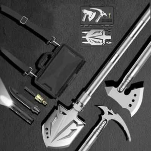 Survival Shovel Camping Tools Folding Portable Gear Tactical Axe Multitool - Picture 1 of 5